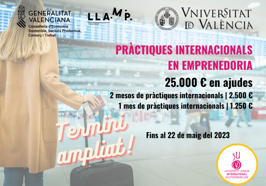 Ampliat el termini de sol·licituds per a Pràctiques Internacionals d’Emprenedoria